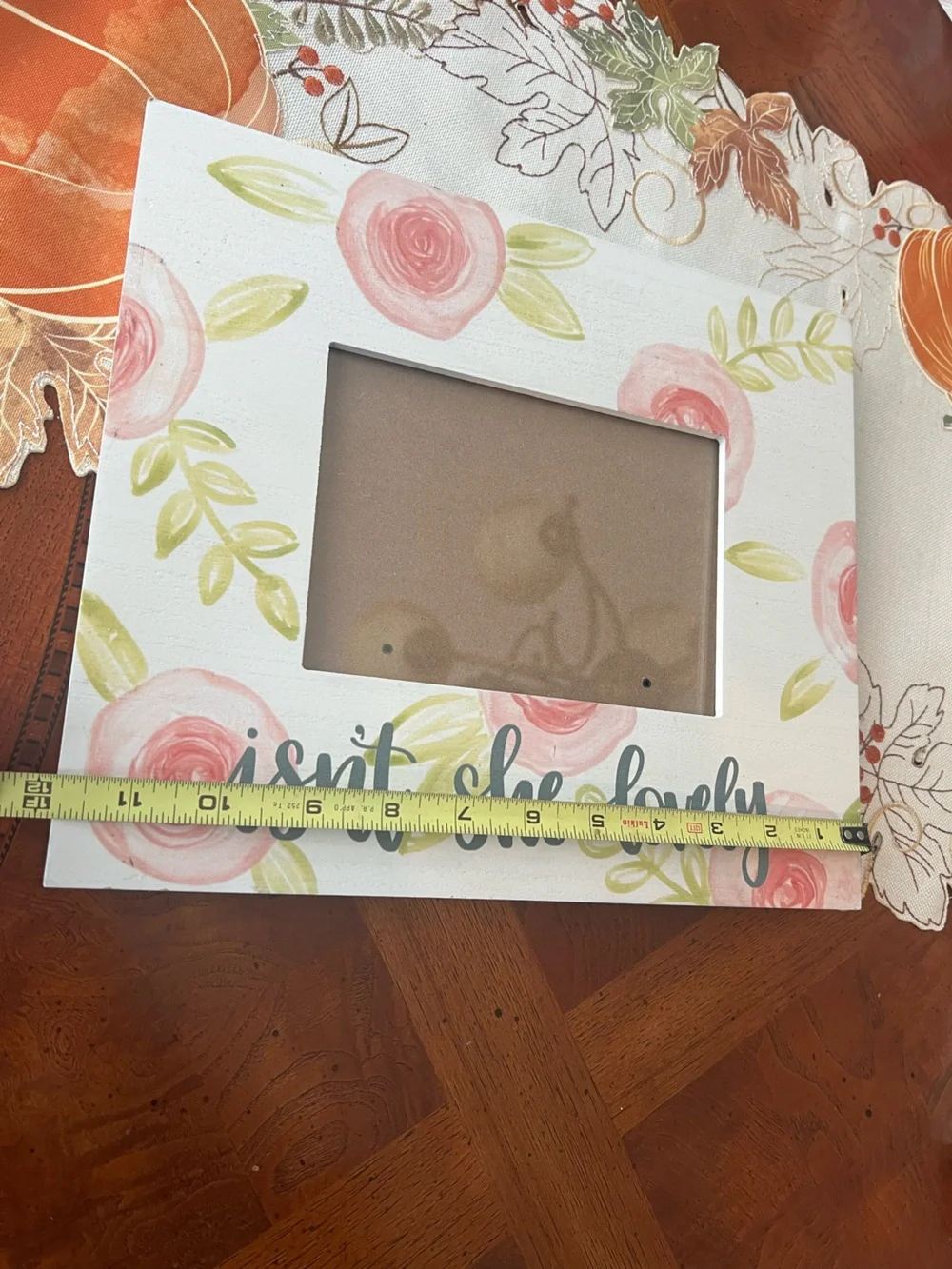 Glory Haus Isn’t She Lovely Floral Wood 5x7 Photo Frame NWOT